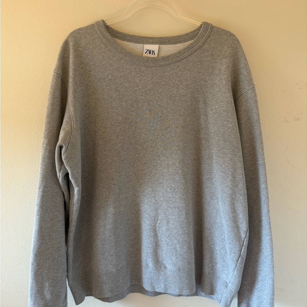 Zara Men's Grey Crewneck Sweater